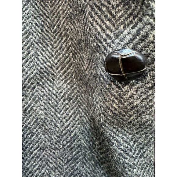 Sergio Valente Mens Herringbone Wool Blazer Jacket Size 46 Gray Made In Turkey - Picture 9 of 15